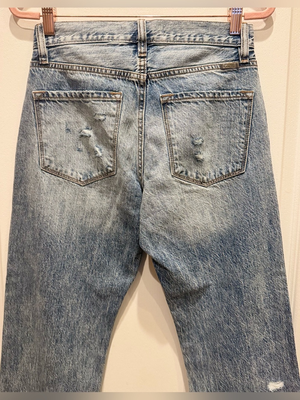KANCAN Marisol Cotton High Rise Distressed Bootcut Light Wash Jeans Size 1/24 - Picture 5 of 8